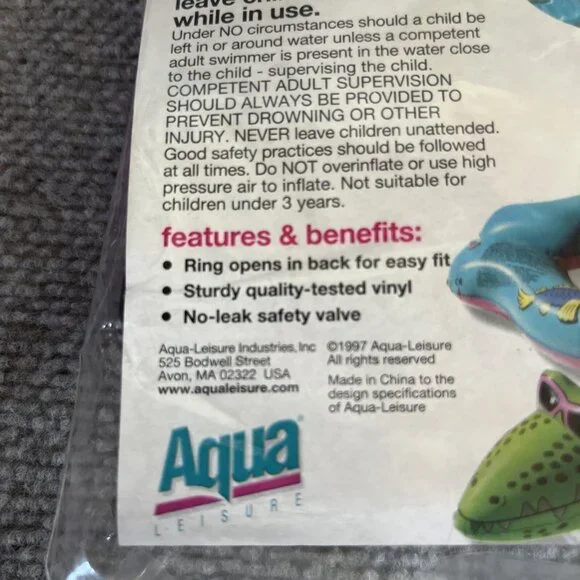 Aqua Leisure Animal Swim Ring Inflatable Swimming Pool Kids Float Vintage 1997 - Picture 4 of 4